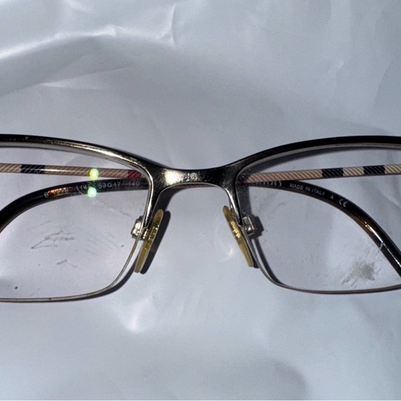 Burberry B 1278 1012 Brown Plaid Half Rim Eyeglasses Frames 53[]17 - Picture 4 of 6